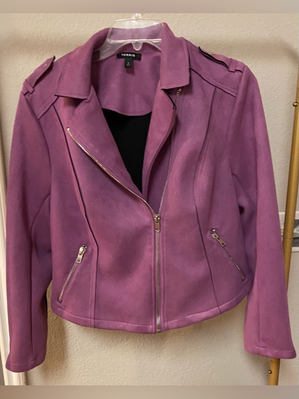 Torrid Purple Faux-Suede Moto Jacket - Size 2X - EUC